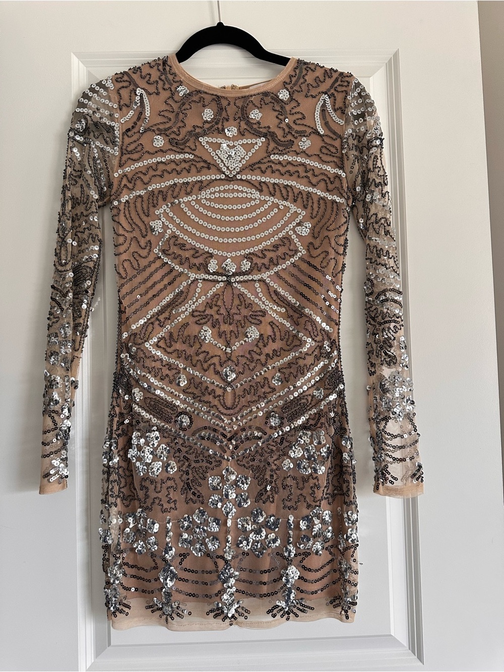 Velvet Rose Embellished Sequin Bodycon Dress XS